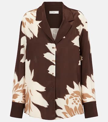 Chemise en satin de soie à fleurs | SIR