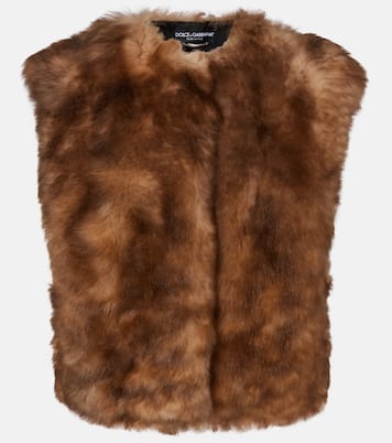 Cropped-Weste aus Shearling | Dolce&Gabbana