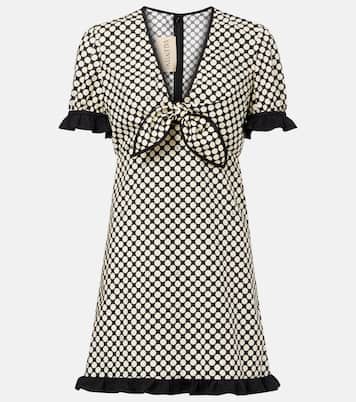 Ruffled polka-dot cotton poplin minidress | Valentino