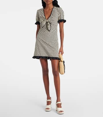 Ruffled polka-dot cotton poplin minidress | Valentino