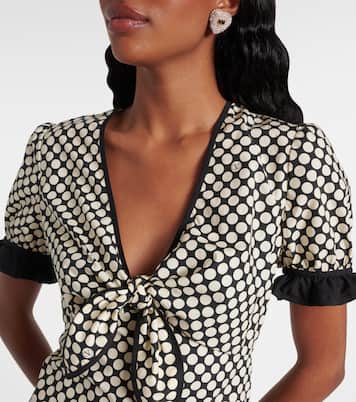 Ruffled polka-dot cotton poplin minidress | Valentino