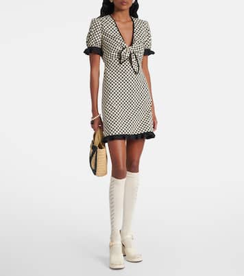 Ruffled polka-dot cotton poplin minidress | Valentino