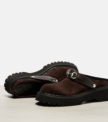 Slippers Horsebit aus Veloursleder | Gucci