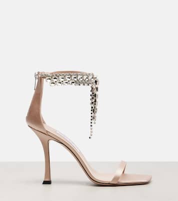 Sandalen Verity 100 aus Satin mit Kristallen | Jimmy Choo