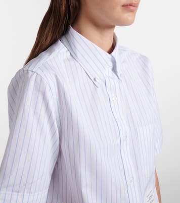 Chemise raccourci rayée en coton | Thom Browne