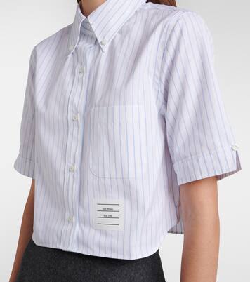 Chemise raccourci rayée en coton | Thom Browne