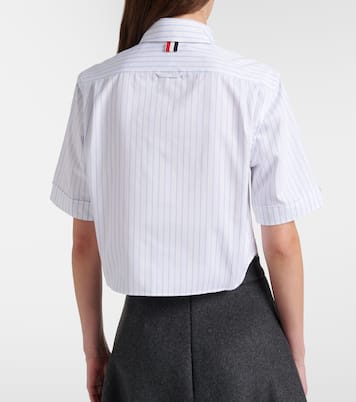 Chemise raccourci rayée en coton | Thom Browne