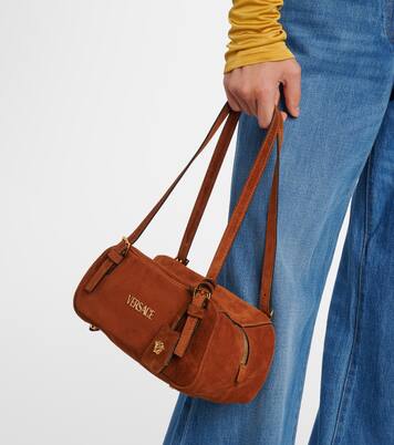 Versace Tag suede shoulder bag | Versace