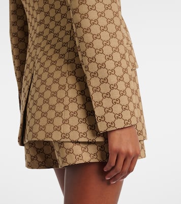 Blazer en mezcla de algodón con GG en jacquard | Gucci