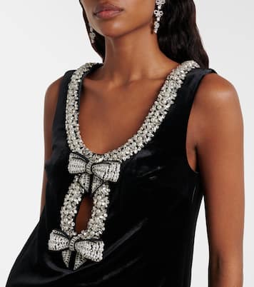 Verziertes Minikleid aus Samt | Self-Portrait