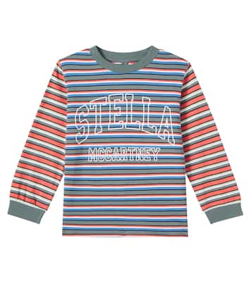Logo striped cotton jersey top | Stella McCartney Kids