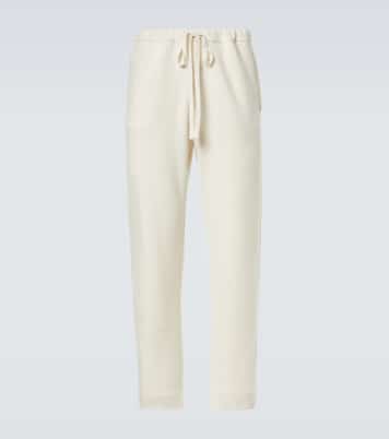 Cashmere straight pants with amethyst | God's True Cashmere