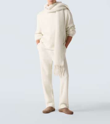 Cashmere straight pants with amethyst | God's True Cashmere