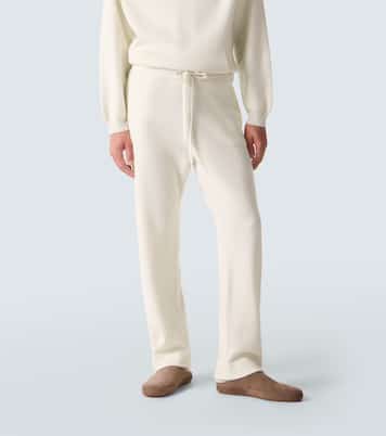 Cashmere straight pants with amethyst | God's True Cashmere
