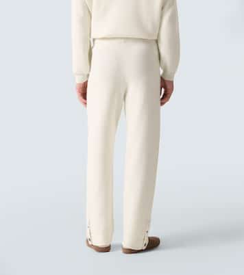 Cashmere straight pants with amethyst | God's True Cashmere