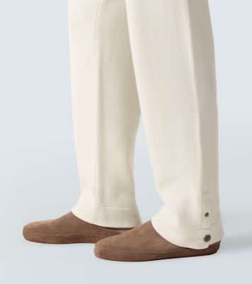 Cashmere straight pants with amethyst | God's True Cashmere