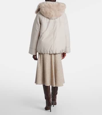 Shearling-trimmed taffeta down jacket | Brunello Cucinelli