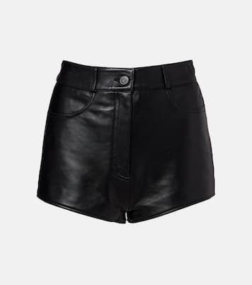 High-Rise Shorts Loen aus Leder | The Frankie Shop