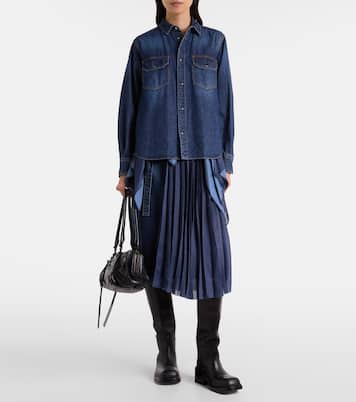Hemd aus Denim und Satin | Sacai