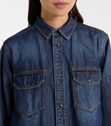 Hemd aus Denim und Satin | Sacai