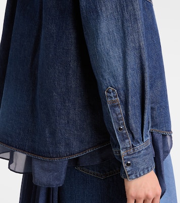 Hemd aus Denim und Satin | Sacai