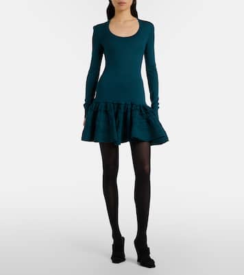 Ruffled wool-blend minidress | Alaïa