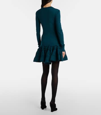 Ruffled wool-blend minidress | Alaïa