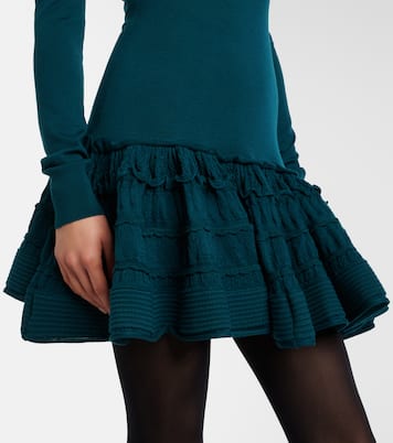 Ruffled wool-blend minidress | Alaïa
