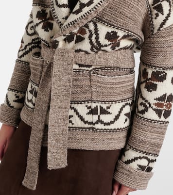 Jacquard wool-blend wrap cardigan | Polo Ralph Lauren