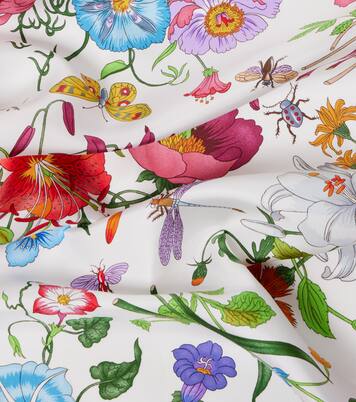 Floral silk twill scarf | Gucci