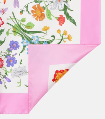 Floral silk twill scarf | Gucci