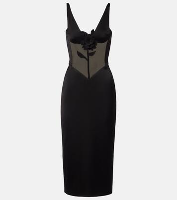 Floral-appliqué satin and taffeta gown | David Koma