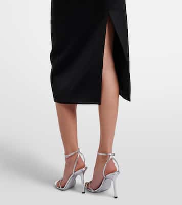 Floral-appliqué satin and taffeta gown | David Koma