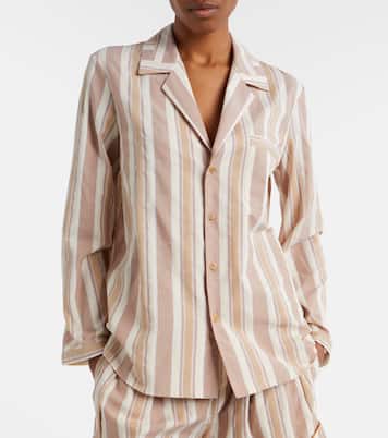 Striped cotton pajama shirt | Saint Laurent