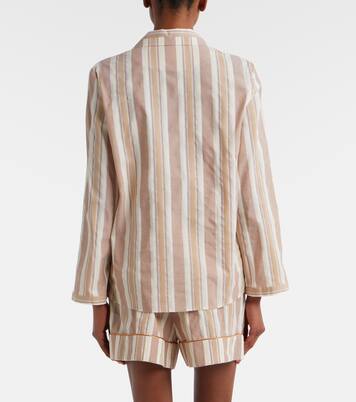 Striped cotton pajama shirt | Saint Laurent