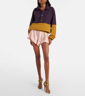 Colorblocked cotton fleece sweatshirt | Saint Laurent