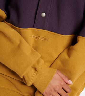 Colorblocked cotton fleece sweatshirt | Saint Laurent