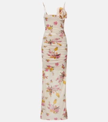 Floral-appliqué floral jersey maxi dress | Blumarine