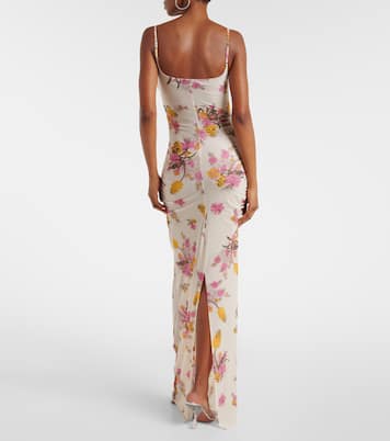 Floral-appliqué floral jersey maxi dress | Blumarine