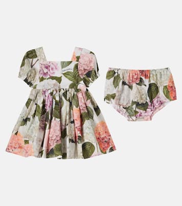 Bébé – Ensemble robe et culotte bloomer en popeline de coton | Dolce&Gabbana Kids