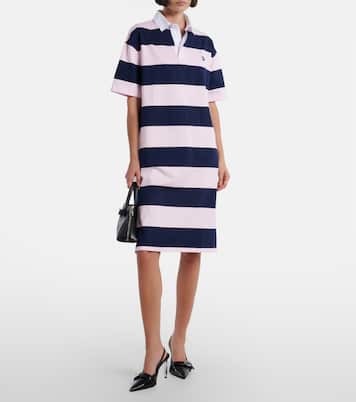 Striped cotton polo dress | Coperni