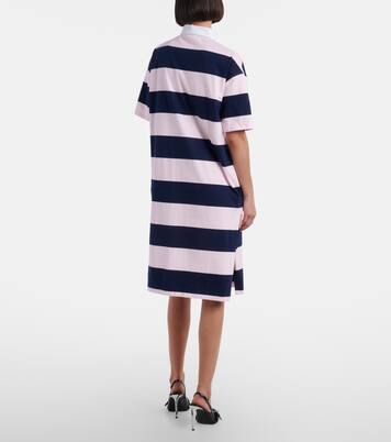 Striped cotton polo dress | Coperni
