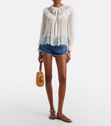 Borsa mini in rattan | Self-Portrait