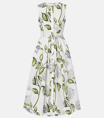 Midikleid Porcelain Flower aus Popeline | Oscar de la Renta