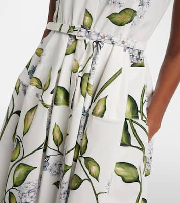 Midikleid Porcelain Flower aus Popeline | Oscar de la Renta