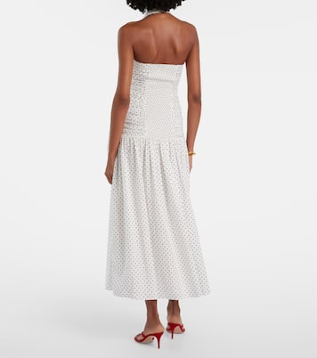 Edie polka-dot halterneck maxi dress | Posse