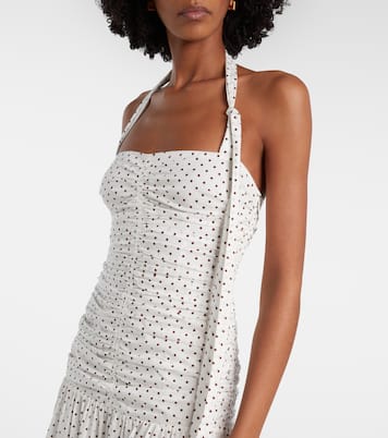 Edie polka-dot halterneck maxi dress | Posse