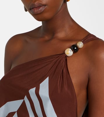 Verziertes One-Shoulder-Top aus Seide | SIR