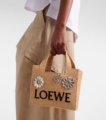 Paula's Ibiza embellished raffia tote bag | Loewe
