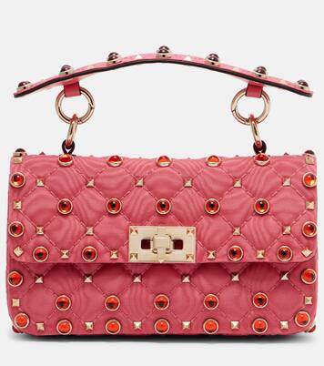 Rockstud Spike Small moiré shoulder bag | Valentino Garavani